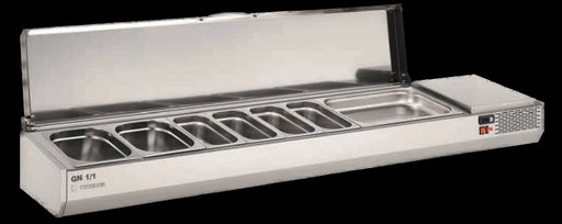 Vitrina refrigerada de ingredientes con tapa para cubetas 1/3 CORECO EI - 1/3 - T - FrigeriaHosteleria.com