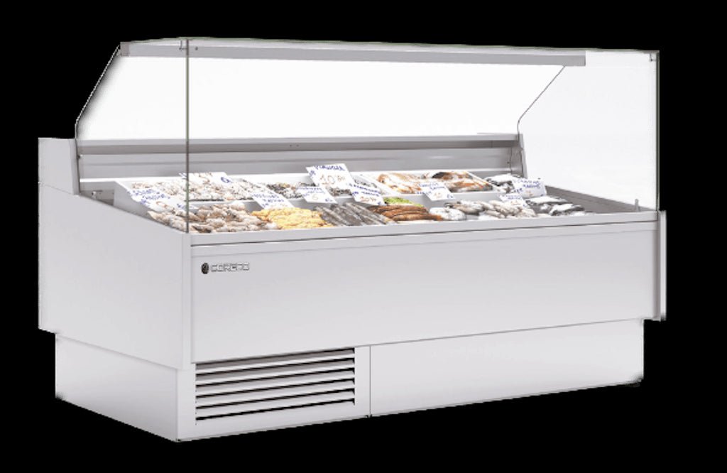 Vitrina refrigerada especial pescado cristal recto fondo 93 CORECO CVES - 9 - RR - P - EF - FrigeriaHosteleria.com