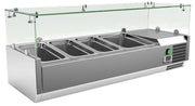 Vitrina refrigerada ingredientes 4 cubetas con cúpula de vídrio ancho 120 VRX1200380FG - FrigeriaHosteleria.com
