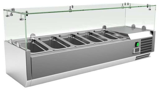 Vitrina refrigerada ingredientes 5 cubetas GN1/4 ancho 120 VRX1200330FG - FrigeriaHosteleria.com