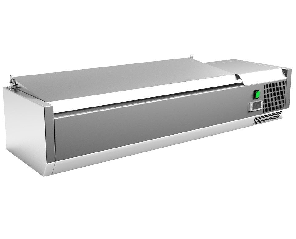 Vitrina refrigerada ingredientes 5 cubetas GN1/4 ancho 120 VRX1200330SL - FrigeriaHosteleria.com