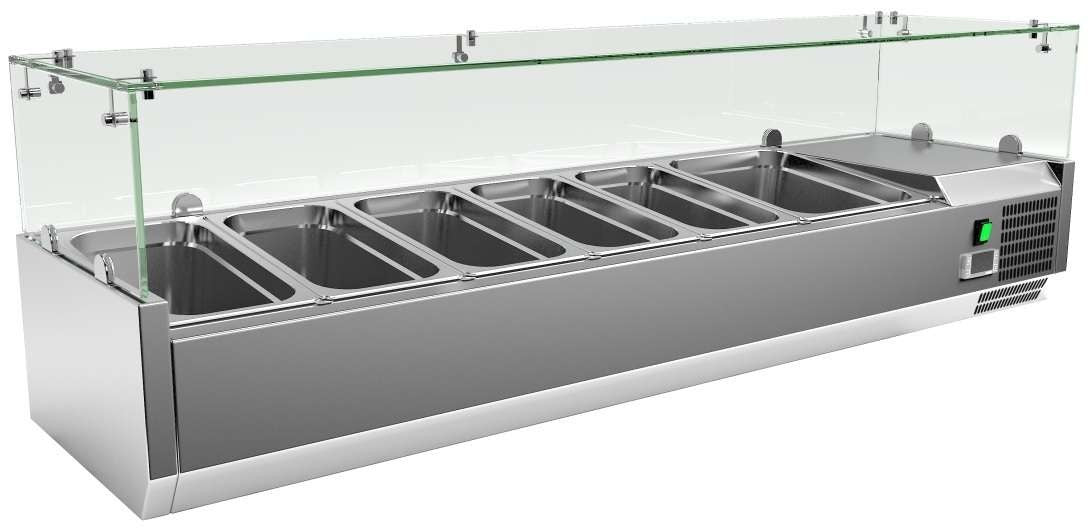 Vitrina refrigerada ingredientes 6 cubetas ancho 150 VRX1500380FG - FrigeriaHosteleria.com