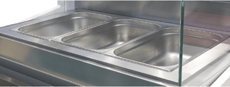 Vitrina refrigerada para ingredientes con cubetas cristal curvo fondo 108 CORECO CVE - 10 - C - ES - FrigeriaHosteleria.com