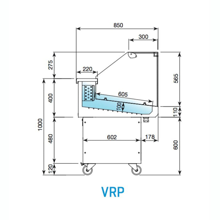 Vitrina refrigerada para pescado Infrico VRP 13 - FrigeriaHosteleria.com