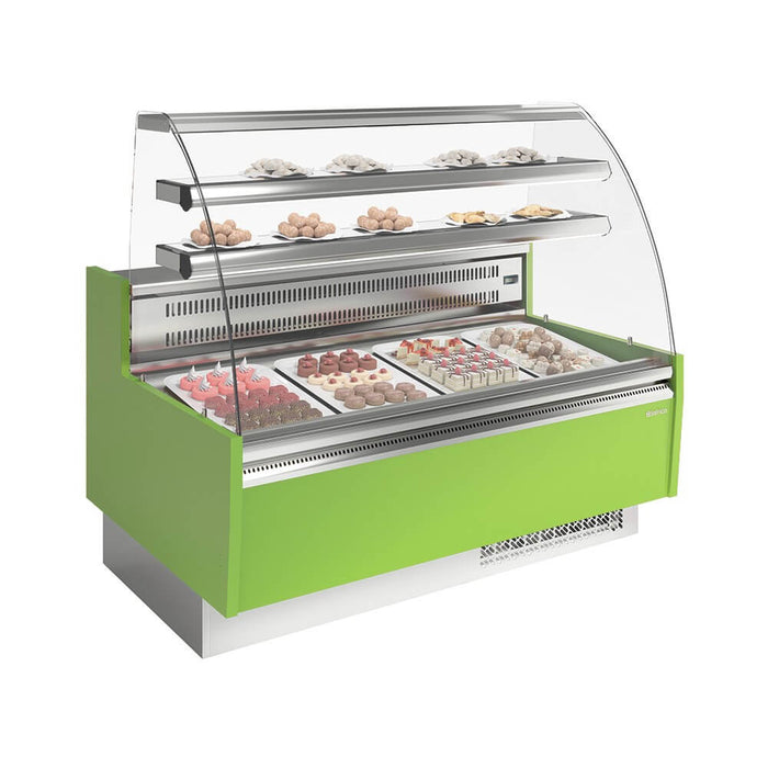 Vitrina refrigerada pasteles con reserva cristal curvo INFRICO VGL-C Glace