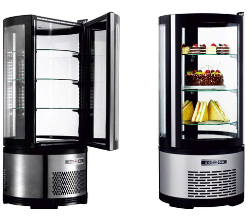 Vitrina refrigerada redonda sobremostrador con 3 estantes XC105R - FrigeriaHosteleria.com