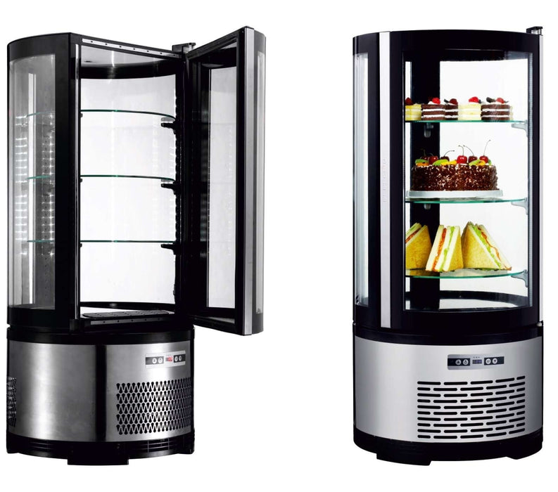 Vitrina refrigerada redonda sobremostrador con 3 estantes XC105R - FrigeriaHosteleria.com