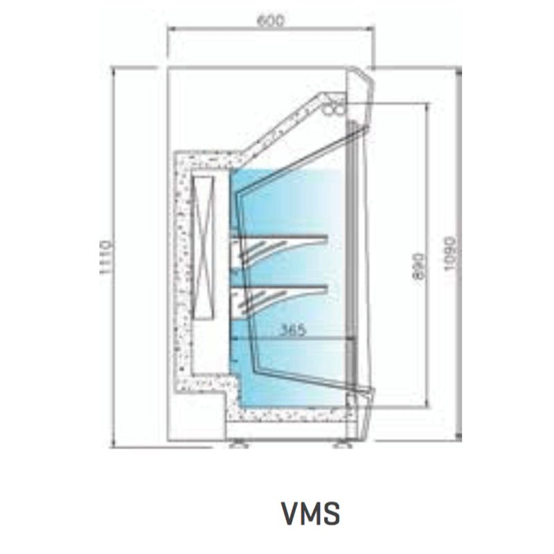 Vitrina refrigerada sobre mostrador Infrico VMS - I - FrigeriaHosteleria.com