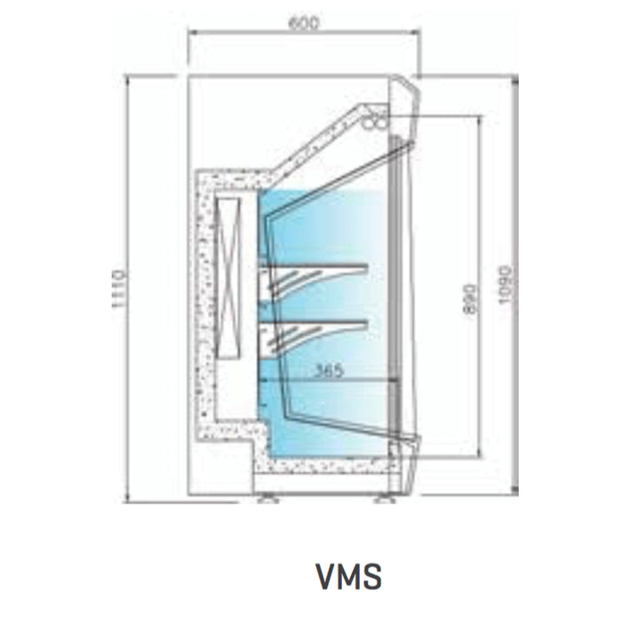 Vitrina refrigerada sobre mostrador Infrico VMS