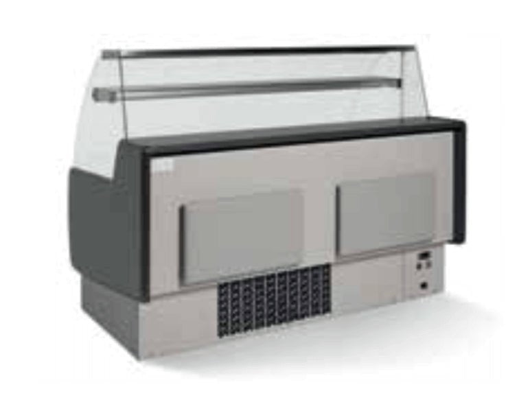 Vitrina refrigerada ventilada con almacén cristal curvo INFRICO Marbella VMB - RU - FrigeriaHosteleria.com