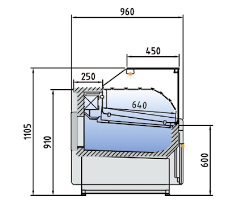 Vitrina refrigerada ventilada con almacén fondo 96 CORECO CVE - 9 - RCB - TF Delicatessen - FrigeriaHosteleria.com