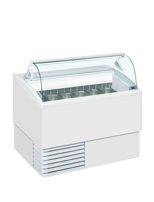 Vitrina de helados capacidad 4 a 7 cubetas ISA Isetta