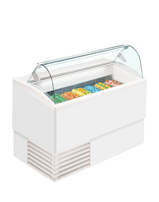 Vitrina de helados capacidad 4 a 7 cubetas ISA Isetta